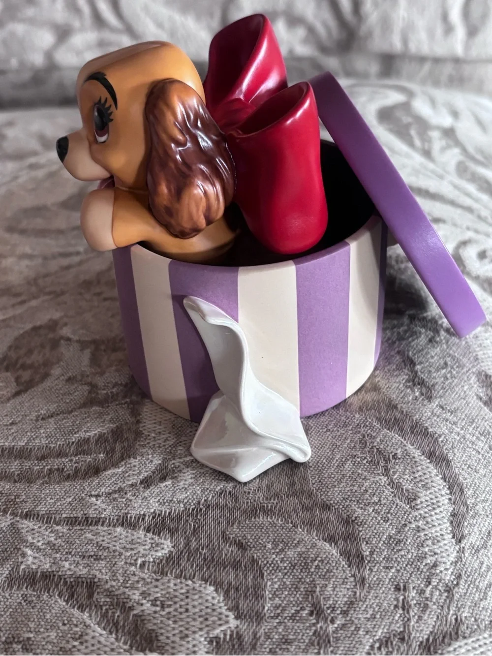 Disney Lady and the Tramp Purple and White Collectible Trinket Box